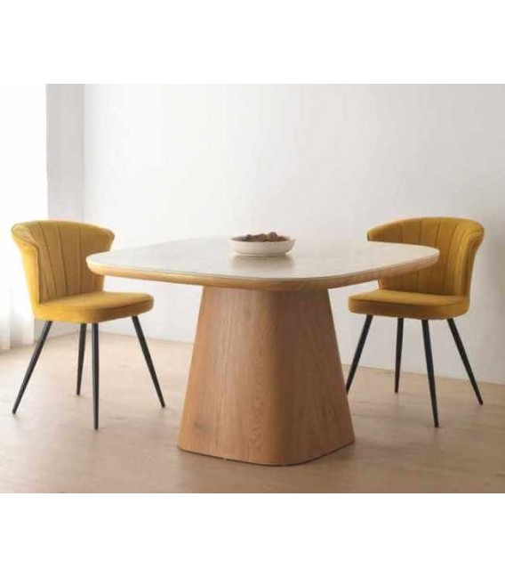 Silla de Comedor muy Cómoda en Chenilla Mostaza Mdmhogar1