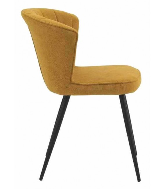 Silla de Comedor muy Cómoda en Chenilla Mostaza Mdmhogar3