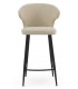 Taburete para Barra en Chenilla Beige y Metal Negro Mdmhogar2