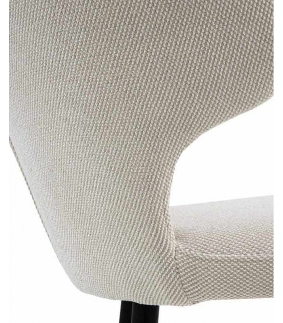 Taburete para Barra en Chenilla Beige y Metal Negro Mdmhogar6