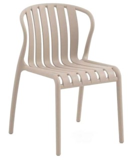 Silla Apilable de Polipropileno en Color Topo Mdmhogar