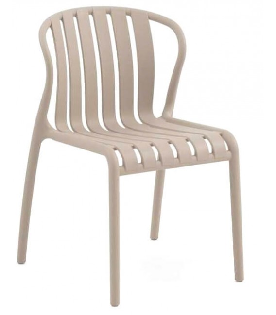 Silla Apilable de Polipropileno en Color Topo Mdmhogar