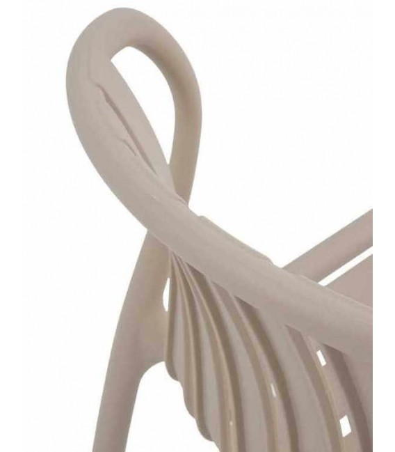 Silla Apilable de Polipropileno en Color Topo Mdmhogar4