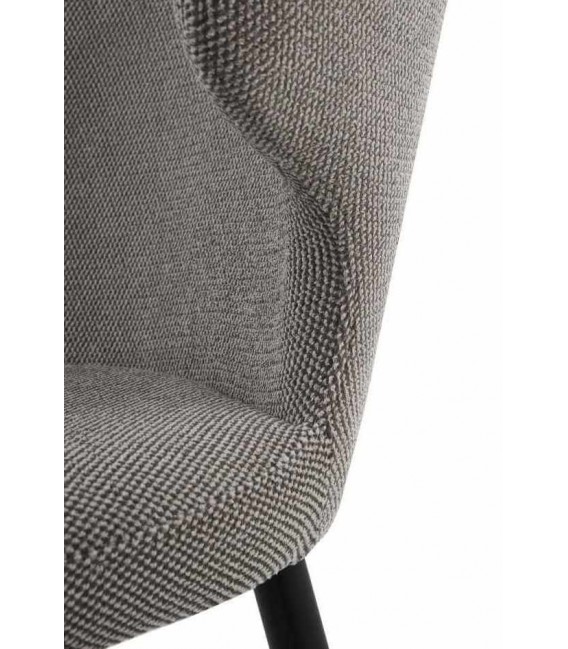 Taburete para Barra en Chenilla Gris y Metal Negro Mdmhogar5