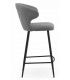 Taburete para Barra en Chenilla Gris y Metal Negro Mdmhogar3