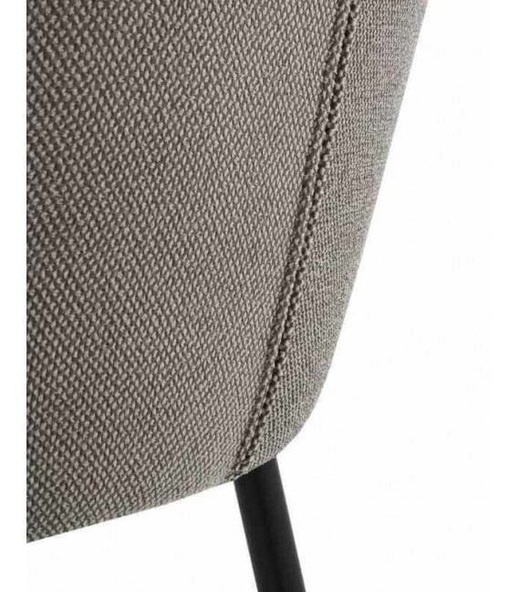 Taburete para Barra en Chenilla Gris y Metal Negro Mdmhogar6