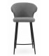 Taburete para Barra en Chenilla Gris y Metal Negro Mdmhogar2