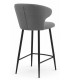 Taburete para Barra en Chenilla Gris y Metal Negro Mdmhogar4