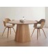 Mesa de Comedor Redonda Grande en Madera de Abeto Roble Tostado Mdmhogar1