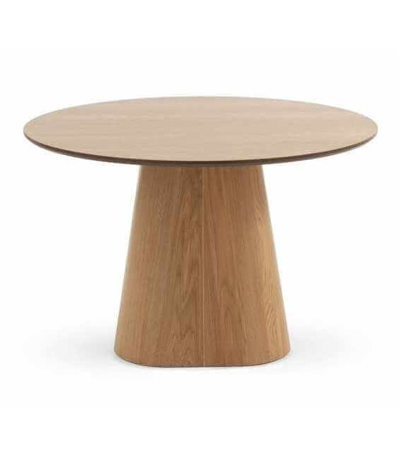 Mesa de Comedor Redonda Grande en Madera de Abeto Roble Tostado Mdmhogar2