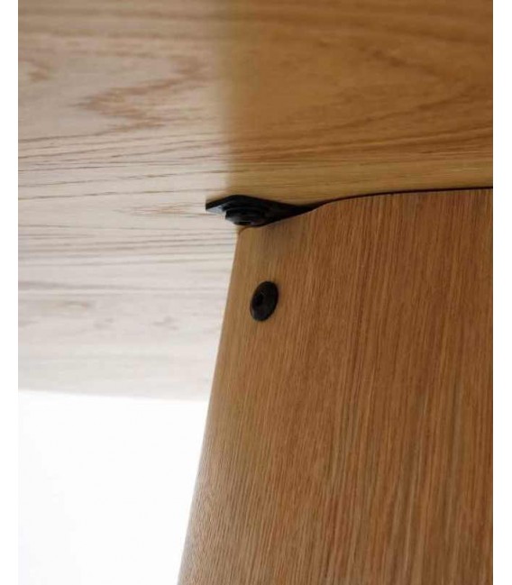 Mesa de Comedor Redonda Grande en Madera de Abeto Roble Tostado Mdmhogar4