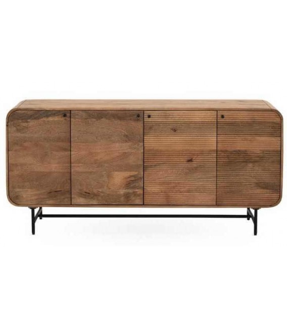 Aparador de Estilo Industrial en Madera de Mango y Metal Negro Mdmhogar1