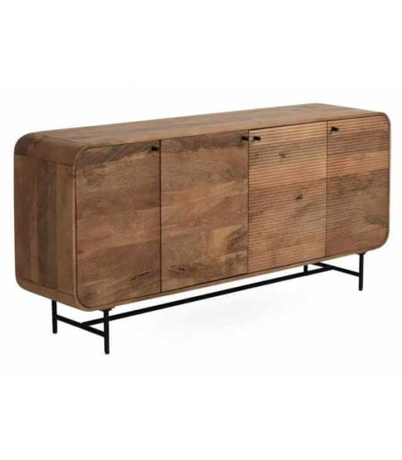 Aparador de Estilo Industrial en Madera de Mango y Metal Negro Mdmhogar