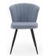 Silla de Comedor en Chenilla Celeste y Metal Negro Mdmhogar1