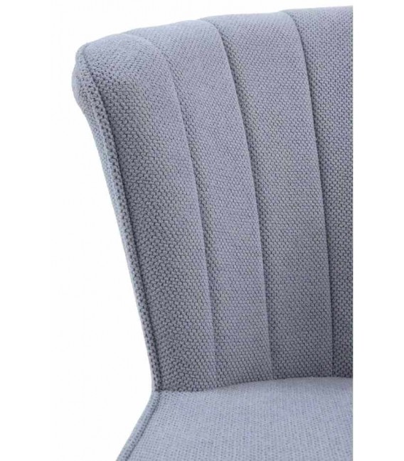 Silla de Comedor en Chenilla Celeste y Metal Negro Mdmhogar4