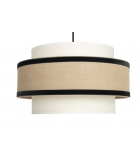 Lámpara de Techo Boho Chic en Tela de Saco y Terciopelo negro Mdmhogar1