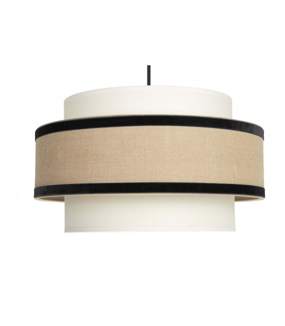 Lámpara de Techo Boho Chic en Tela de Saco y Terciopelo negro Mdmhogar1