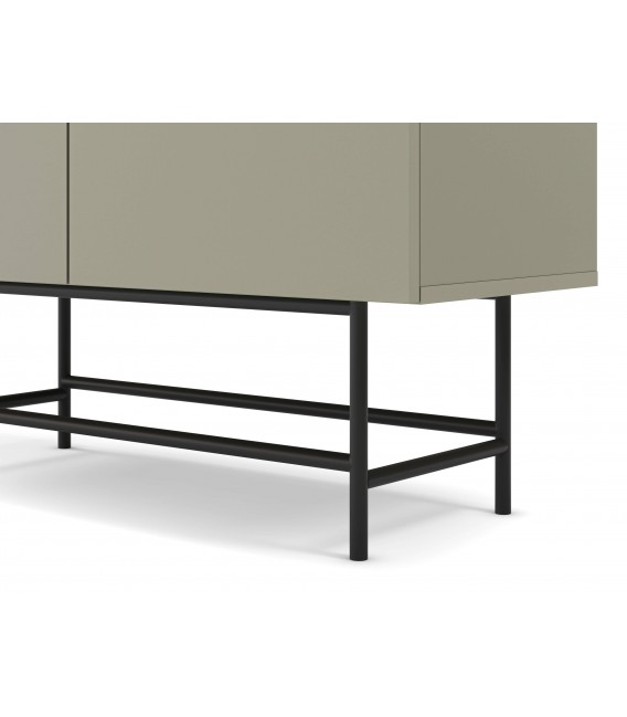 Armario Alacena Bajo Moderno en Melamina Verde y Metal Negro Mdmhogar6