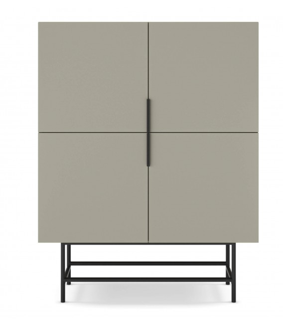 Armario Alacena Bajo Moderno en Melamina Verde y Metal Negro Mdmhogar2