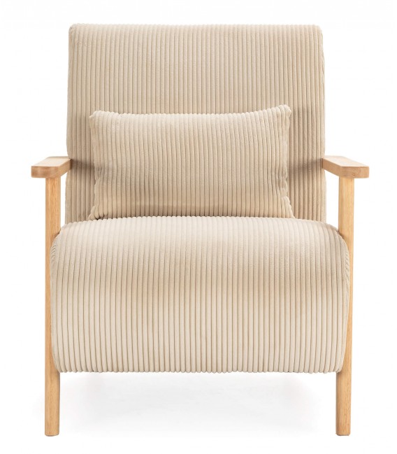 Butaca Nórdica Cómoda con Tapizado en Pana Beige Mdmhogar2