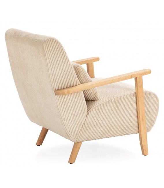 Butaca Nórdica Cómoda con Tapizado en Pana Beige Mdmhogar4