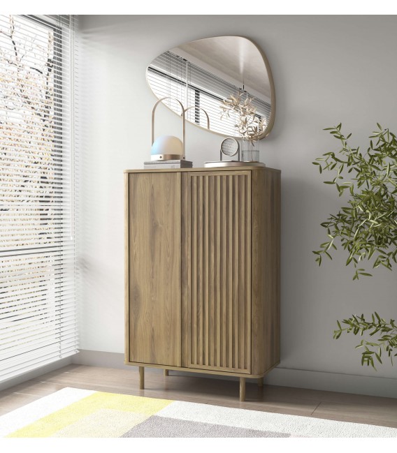 Armario Alacena Bajo Moderno en Melamina Roble Tostado Mdmhogar