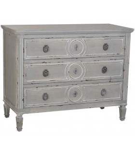 Cómoda de Madera de Abeto Lacada en Gris Rozado Mdmhogar