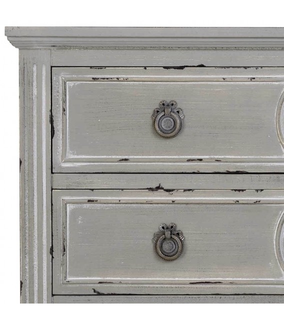 Cómoda de Madera de Abeto Lacada en Gris Rozado Mdmhogar4