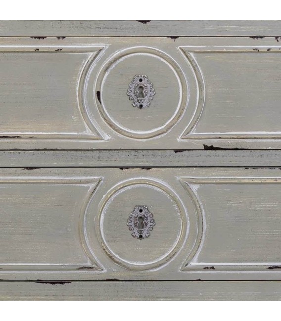 Cómoda de Madera de Abeto Lacada en Gris Rozado Mdmhogar6