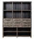 Librería Estantería Grande de Madera Maciza de Pino Decapada en Negro Mdmhogar1