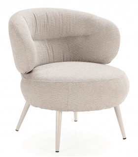 Butaca Pequeña Tapizada en Chenilla Blanco Roto Mdmhogar1