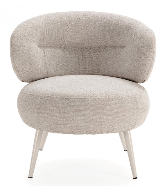 Butaca Pequeña Tapizada en Chenilla Blanco Roto Mdmhogar2