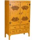 Armario Alacena Bajo Estilo Oriental Madera de Olmo Lacado en Amarillo Mdmhogar