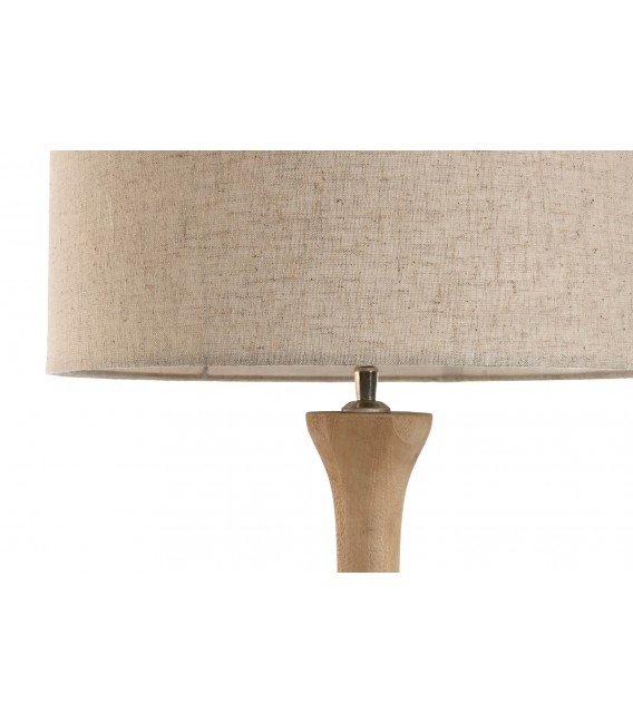 Lámpara de Sobremesa Alta Artesanal Madera de Mango Natural Torneada Mdmhogar12