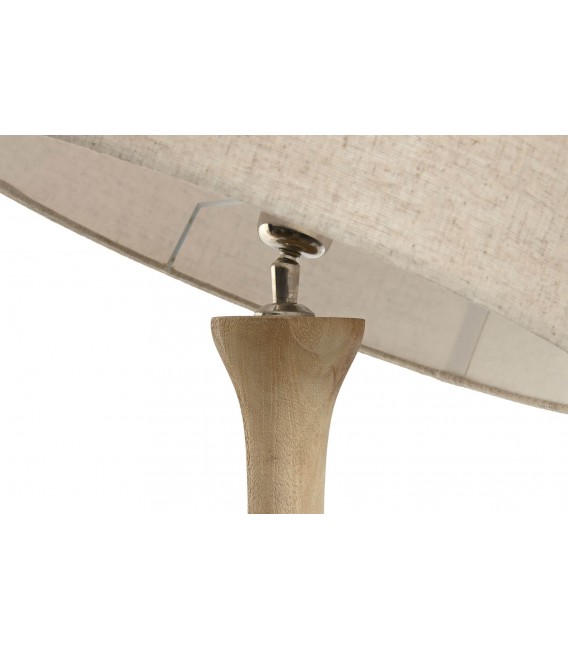 Lámpara de Sobremesa Alta Artesanal Madera de Mango Natural Torneada Mdmhogar14