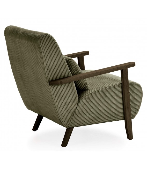 Butaca Original en Pana Gruesa Verde con Cojín Lumbar Mdmhogar4