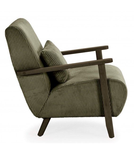 Butaca Original en Pana Gruesa Verde con Cojín Lumbar Mdmhogar3