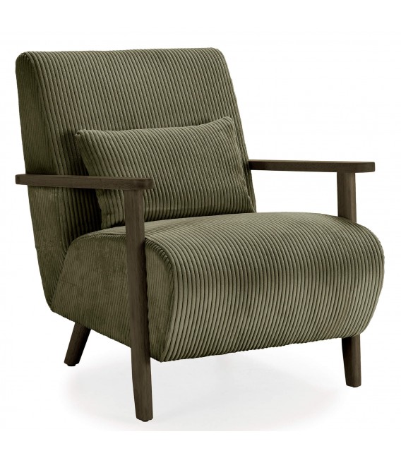 Butaca Original en Pana Gruesa Verde con Cojín Lumbar Mdmhogar1