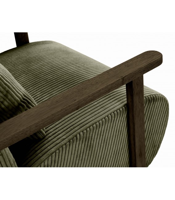 Butaca Original en Pana Gruesa Verde con Cojín Lumbar Mdmhogar5