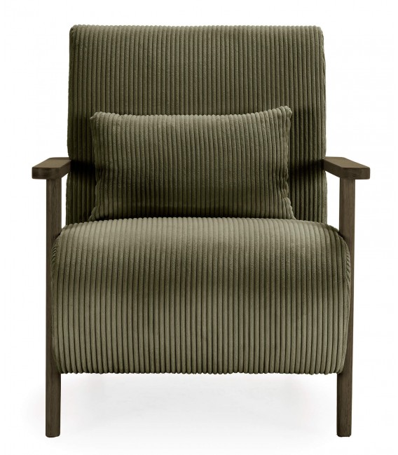 Butaca Original en Pana Gruesa Verde con Cojín Lumbar Mdmhogar2