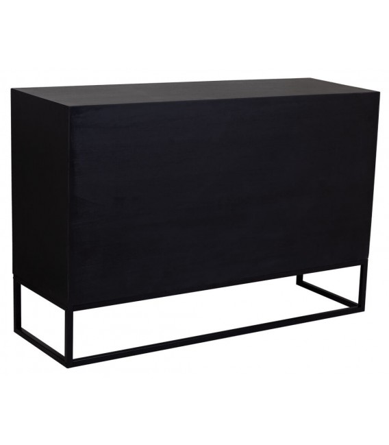 Aparador Pequeño en Madera de Paulonia con Listones en Color Miel Mdmhogar3