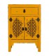 Mesita de Noche en Madera de Olmo Decapada en Amarillo Mdmhogar1