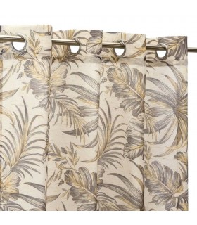 Cortina Visillo Semitransparente con Estampado Floral Mdmhogar