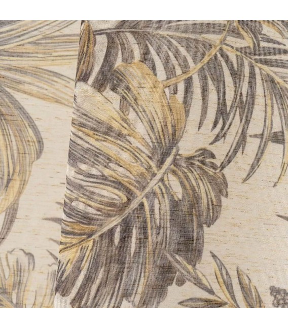 Cortina Visillo Semitransparente con Estampado Floral Mdmhogar1