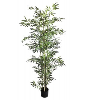 Planta artificial bambú con maceta negra Mdmhogar1