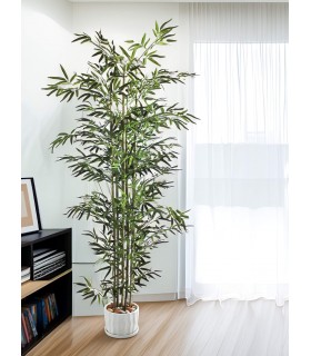 Planta artificial bambú con maceta negra Mdmhogar