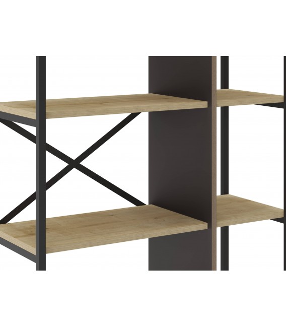 Librería estantería madera y metal – Diseño moderno y robusto Mdmhogar3