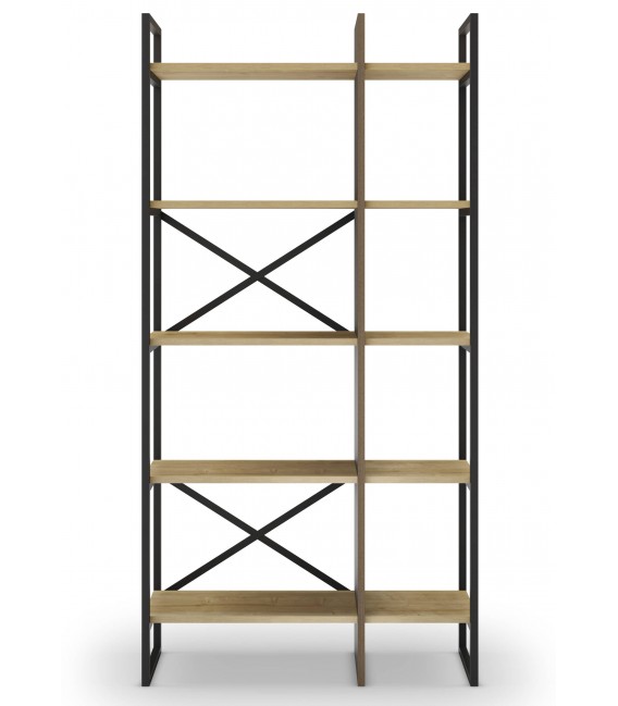 Librería estantería madera y metal – Diseño moderno y robusto Mdmhogar2