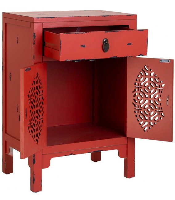 Mesita de noche olmo rojo – Estilo oriental con herrajes Mdmhogar2