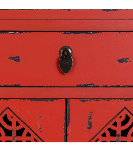 Mesita de noche olmo rojo – Estilo oriental con herrajes Mdmhogar5